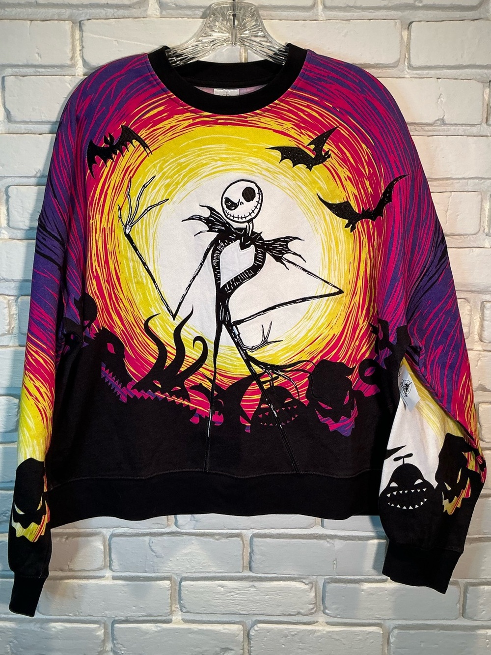 Disney Parks Nightmare Before Christmas black embroidered sweatshirt M NWT